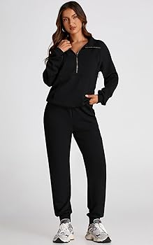 【EARTH】Sweatsuit & bibセット Amazon.com: PRETTYGARDEN Long Sleeve Half Zip Sweatsuits